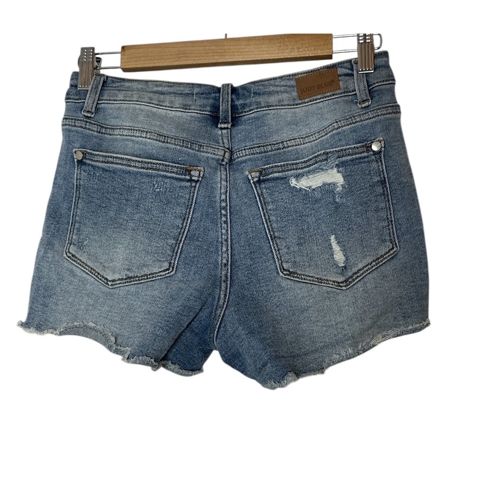 Judy Blue Jean Shorts Womens Small Blue Denim  Cuffed Hem Stretch‎ Summer Beach